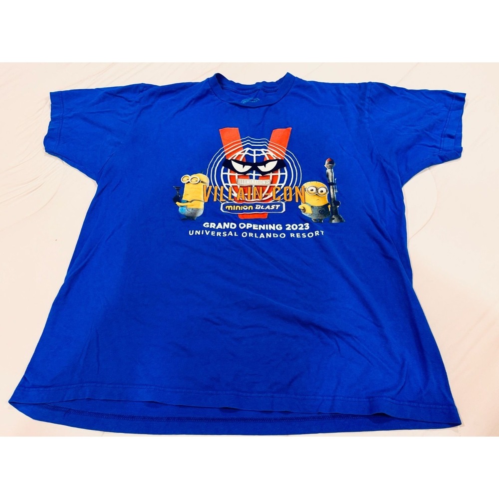 Universal Studios Despicable Me Villain-Con Grand Opening 2023 T-Shirt Blue XL